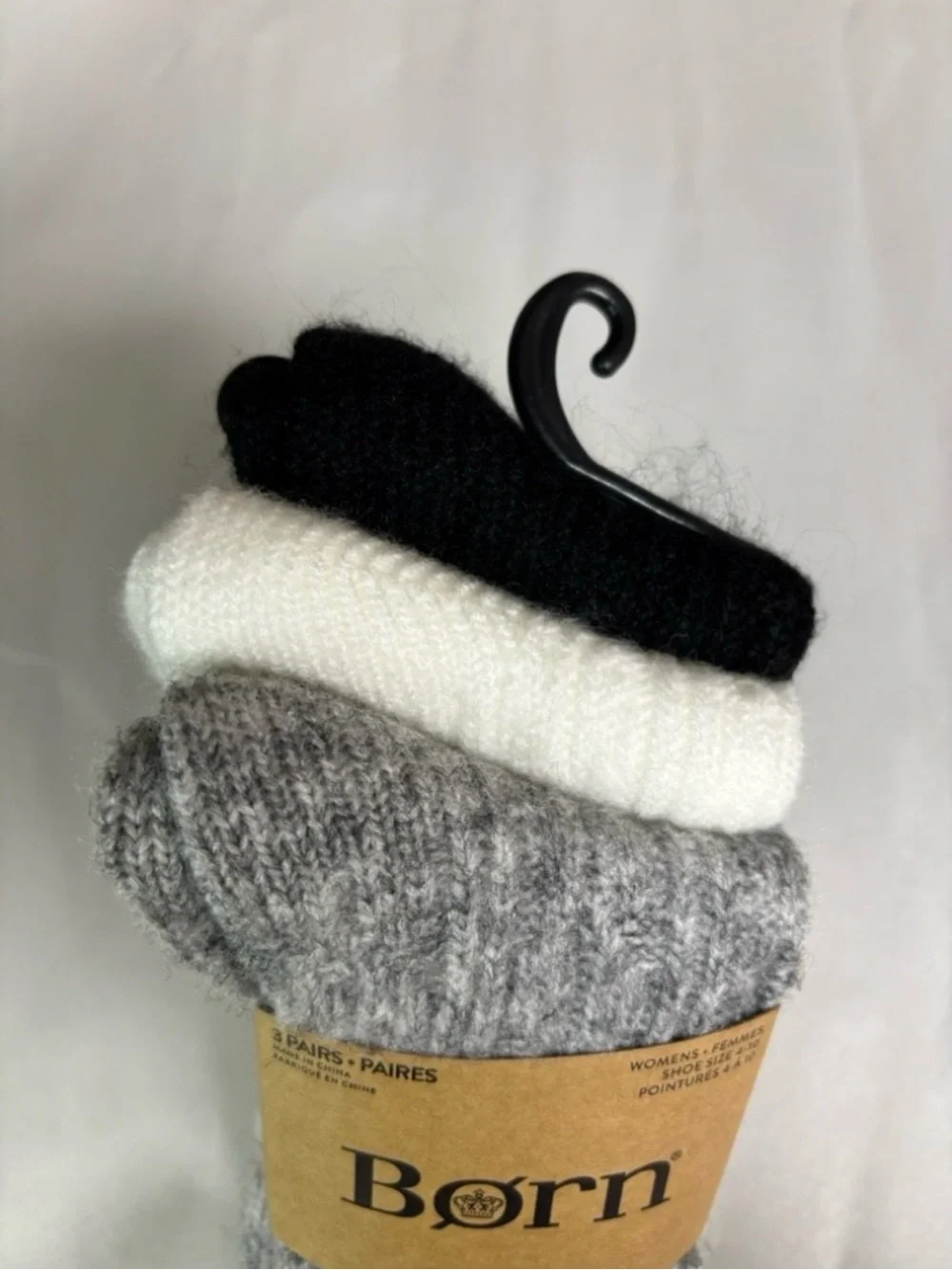 New Born Socks Women’s 3 Pair Black & White Boot Socks Casual Activewear Classic